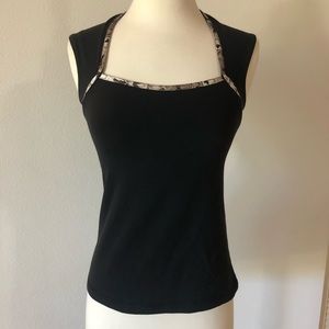 Black lululemon tank with satin trim